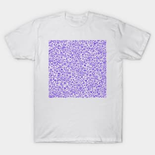 Doodles in Purple on White T-Shirt